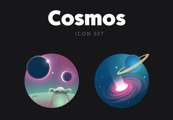 Cosmos 关于宇宙太空一组图标