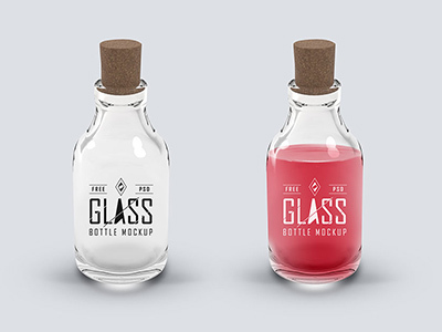 玻璃瓶品牌展示模型psd