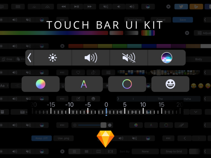 MacBook Pro Touch Bar UI Kit