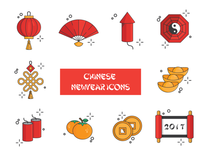 新年矢量图标 春节图标icons