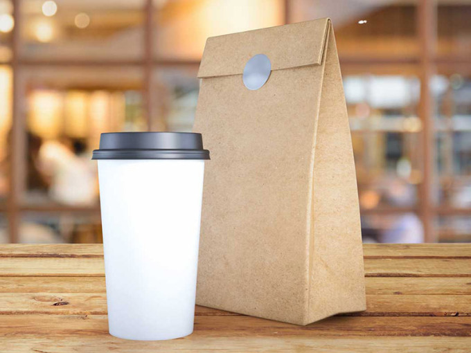 咖啡杯包装袋 PSD模板