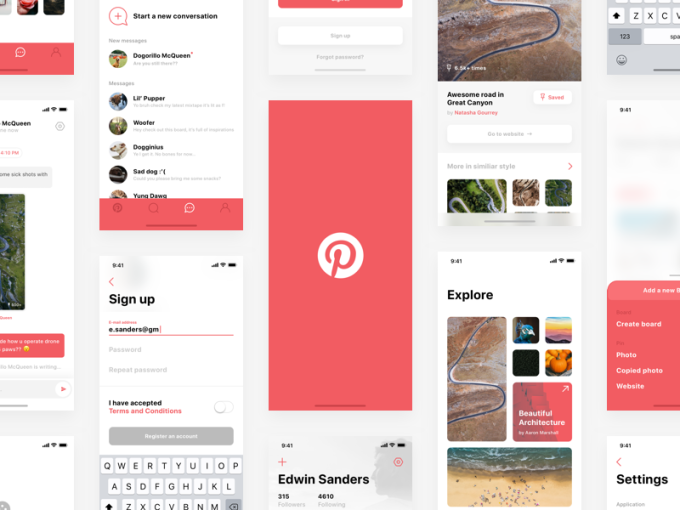 Pinterest iPhone X redesign