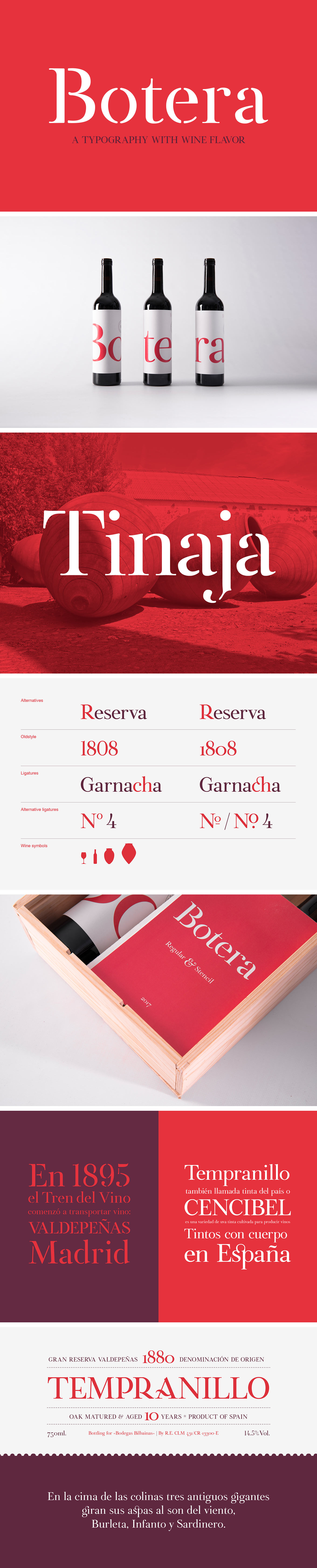 Botera葡萄酒包装风格的免费字体