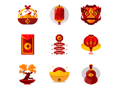 中国新年矢量图标 New Year Icon (SVG,EPS,PNG,PSD)