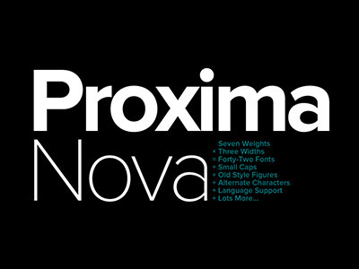 非衬线英文字体：Proxima Nova