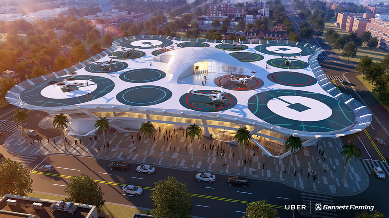 Uber飞行汽车站设计 狂野的想象力