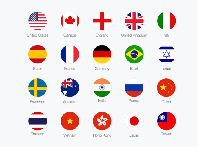 19个圆形国家和地区旗帜