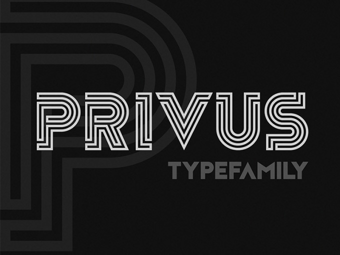 多线形字体 Privus Type Family