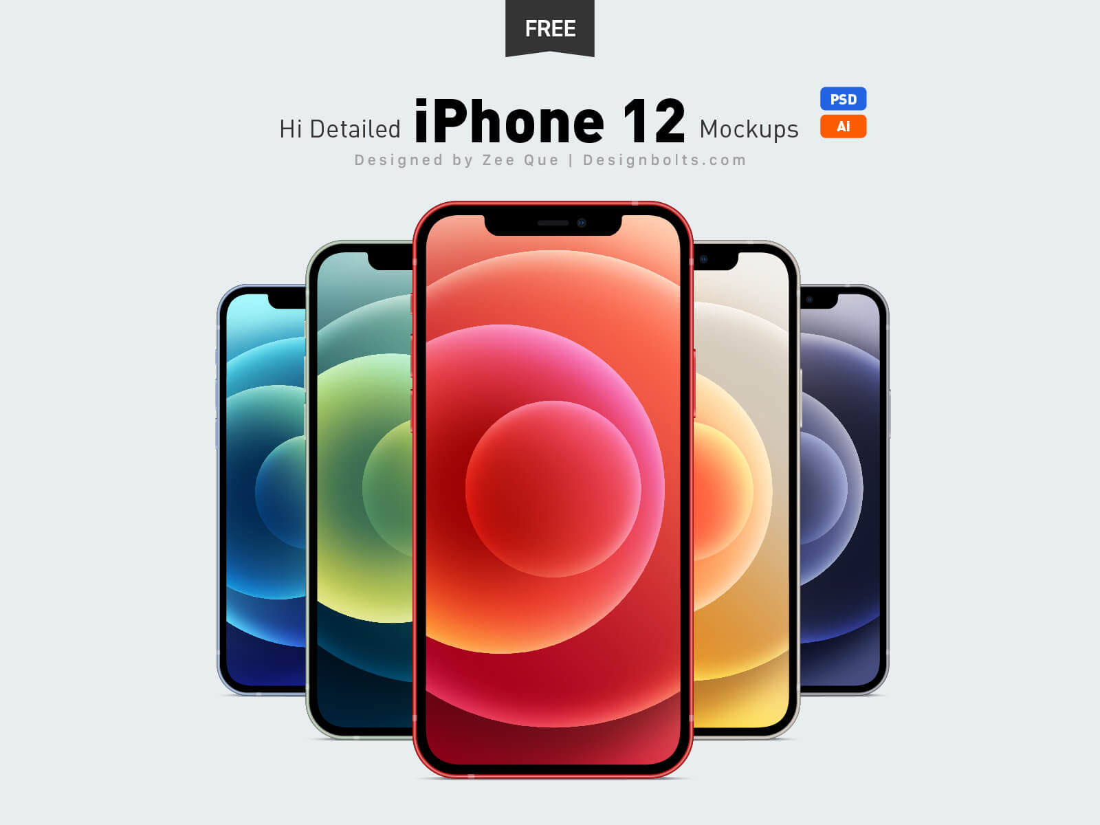 免费iPhone 12，iPhone 12 Mini，iPhone 12 Pro和iPhone 12 Pro Max样机