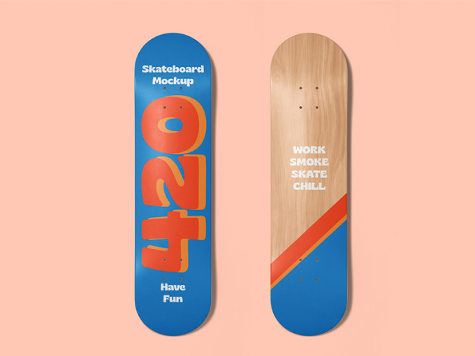 滑板樣機PSD Skateboard Mockup