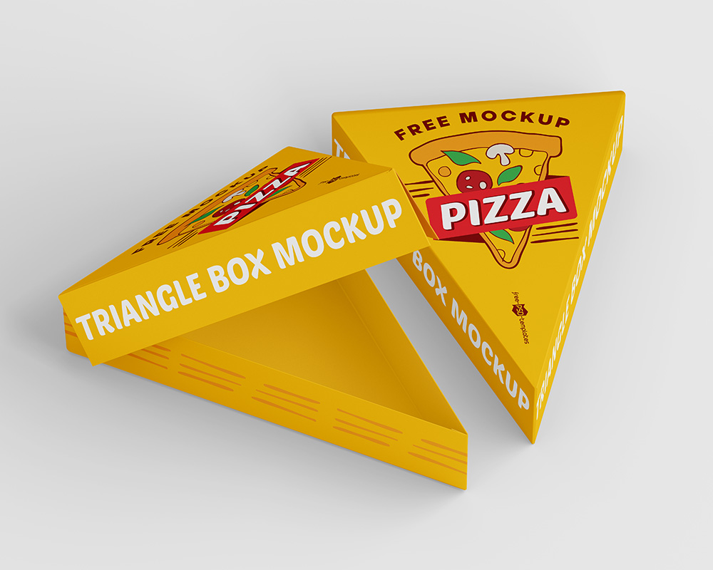 免费三角形纸盒包装样机PSD