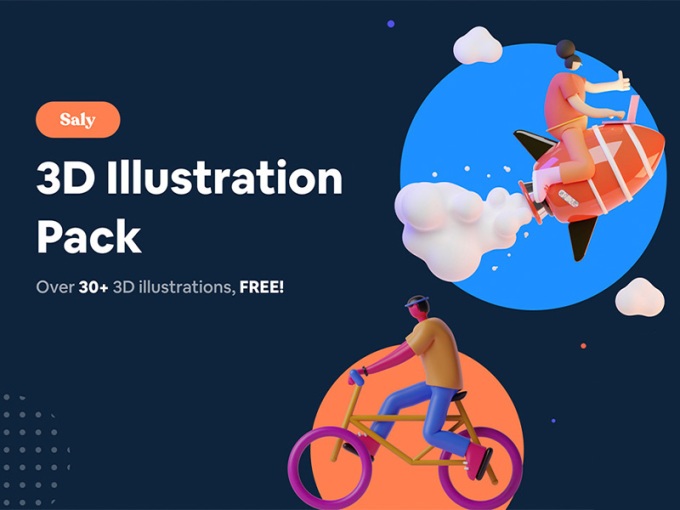 3D-Illustration-Pack（Figma 3D插畫素材）
