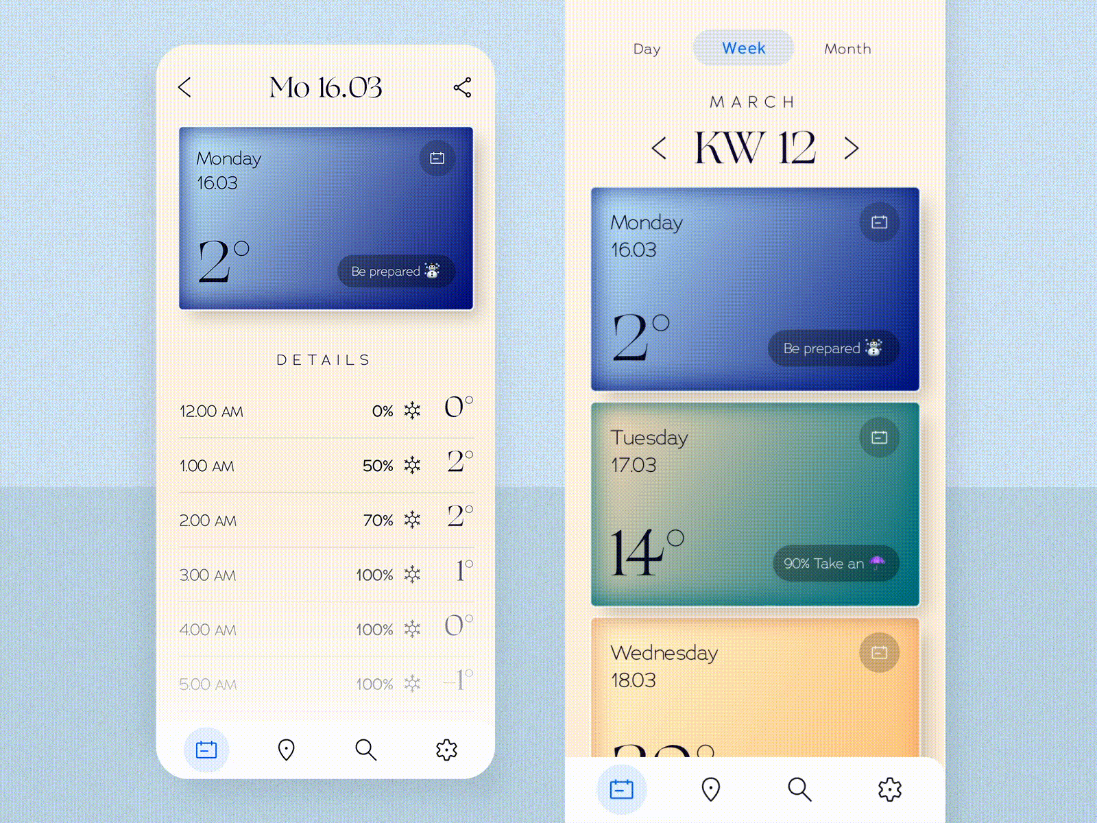 40款天气APP UI界面设计