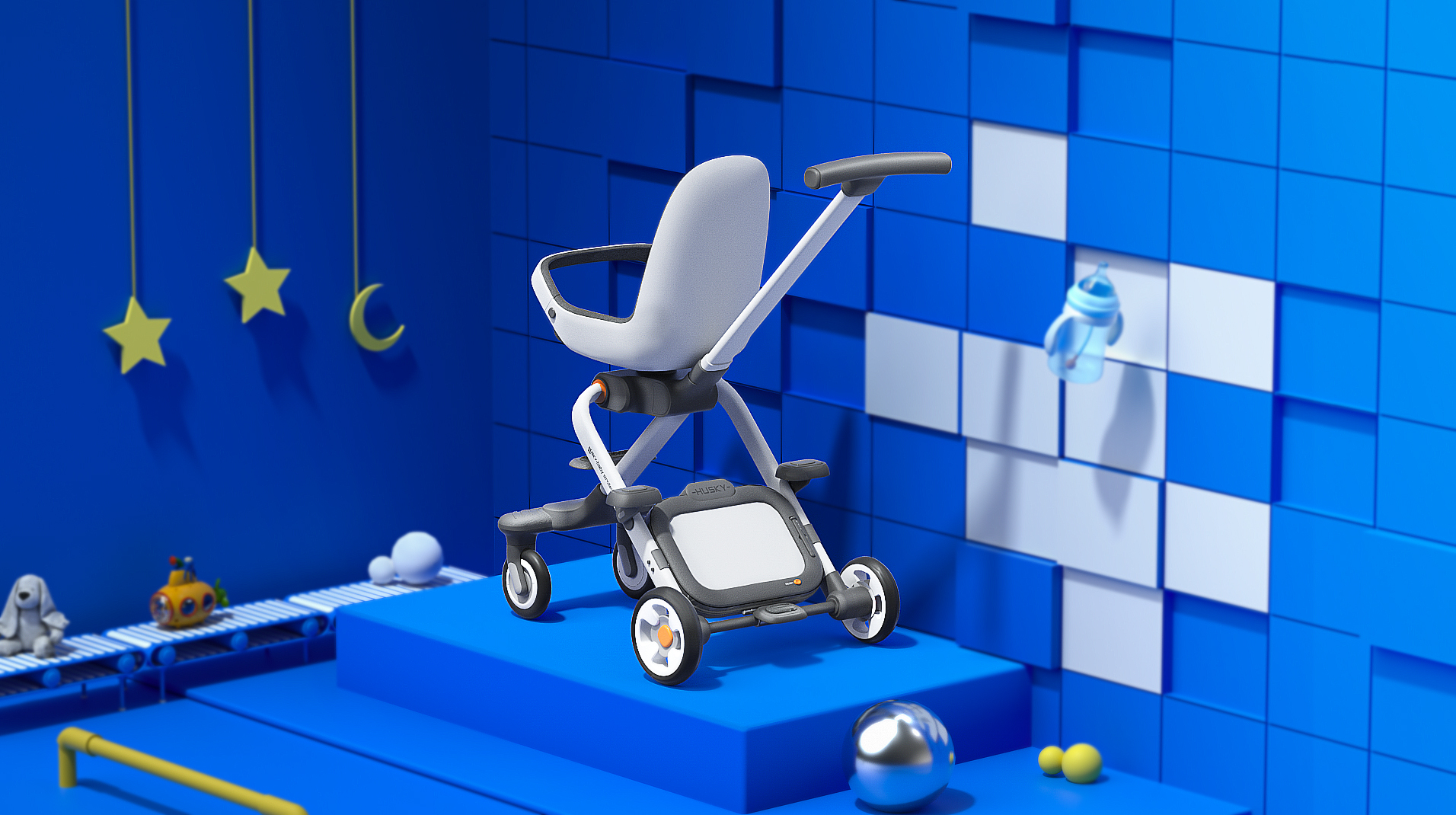 哈士奇设计作品—baby stroller