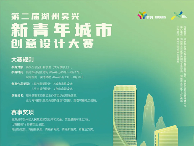 2024第二届吴兴新青年城市创意设计大赛，总奖金58W！